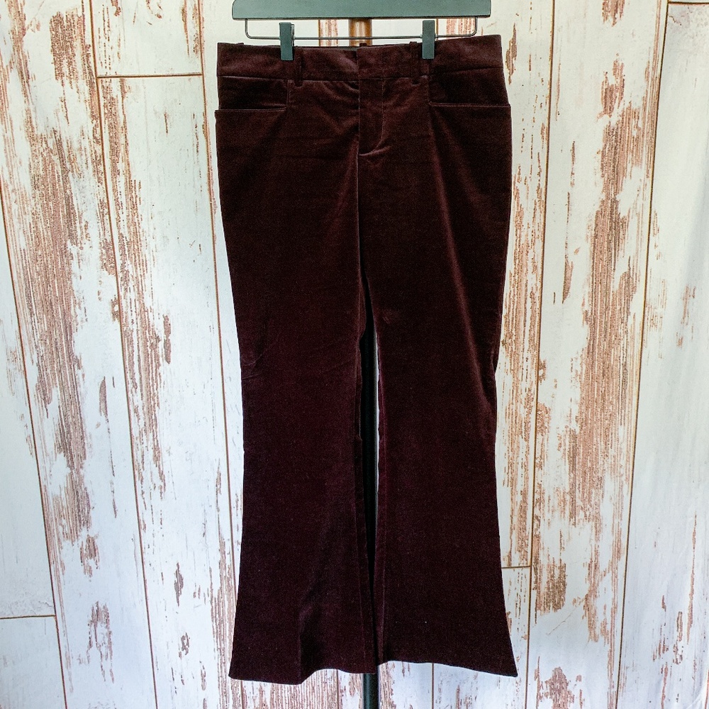 GUCCI Red Velvet Pants Embroidered Logo